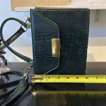 AQUA Emerald green crocodile embossed leather handbag Photo 4