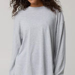 Aerie Let's Stretch Long Sleeve Boyfriend Tee Shirt Gray Small Photo 0