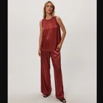 Michael Stars Cyrus Muse Rust Satin Wide Leg Pants S Photo 0