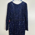 Mac Duggal  Embellished Long Sleeve Evening Gown in Midnight Blue Size US 16 NWT Photo 8