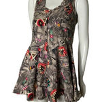 Vintage 80s mini dress tunic Aztec southwestern whimsey witch sleeveless Rare Red Size M Photo 0