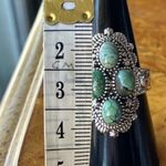 Matrix Turquoise Sterling Silver Ring Size 7 Blue Photo 6