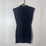 Anthropologie Grey Lab Strong Shoulder Sweater Mini Dress Small Black Photo 2