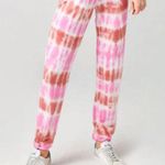 Sundry Pink and Wine Tie Dye Basic Terry Sweatpants NEW Size 1 Small Photo 0