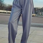 Pretty Little Thing  Charcoal Gray Pinstripe Woven High Waisted Cigarette Pants Photo 7