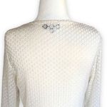 My Michelle Vintage  Cardigan Sweater Cropped Knit White Open Weave Lightweight Photo 1
