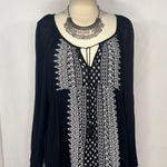 Old Navy Boho Free People Crinkle-Gauze Swing Top Black Large Photo 0