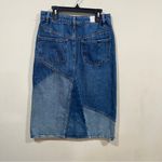 Maje NWOT  size 38 patch work long denim skirt blue womens trendy Photo 7