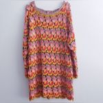 Free People  Little Fan Crochet Striped Beach Cover Up Sweater M/L great conditio Photo 1
