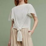 Anthropologie Akemi + Kin Ivory Sarah Knotted Flutter Sleeve Tunic Extra Small Photo 0