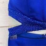 La Femme  Sexy Short Mini Cutout Cocktail Dress Blue Rhinestones Size 2 S… Photo 5