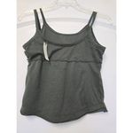 Pilcro NWT  Layered Raw Edges Tank Spaghetti Strap Olive Size Small Photo 3