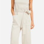 Everlane  Luxe Cotton Jumpsuit in Bone Cream Womens Size M Photo 3