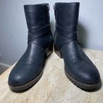 Sorel Womens Size 8 Cate Buckle Waterproof Leather Ankle heel Zip Boots Black Photo 0
