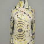 Vintage Havana Yellow White Gray Tie Dye Hooded Pullover Photo 3