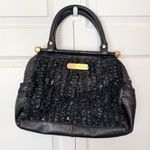 Betsey Johnson Vintage Genuine Leather black ruffle shoulder bag Photo 2