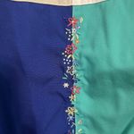 Vintage 90s Teal White Embroidered Floral Light Jacket Blue Photo 7