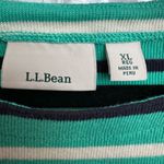 L.L.Bean  Blue & Green Striped Cotton Relaxed Fit Knit Top Women’s Size XL Photo 5