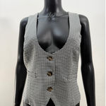 Grace Karin  Women's Gingham Vest Black White Button Front Size XL Photo 0