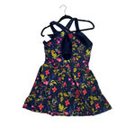 Lands' End Tugless High Neck Swim Dress 12 Long Padded Modest Floral Swimsuit NEW Photo 2