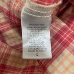 Plaid Button Down Shirt Size Small Pink Tan Distressed frayed Photo 4