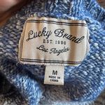 Lucky Brand  Cotton Wool Blend Western Cardigan Blue Women’s Medium Fringe Photo 1