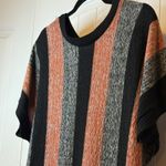 A Knitch Above Stripe Knit Sweater VTG Short Dolman Sleeve Black Coral Grey Sz L Size L Photo 3