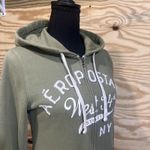 Aeropostale Y2K Embroidered Spell Out Zip Up Hoodie Sz Medium Skater Grunge Green Photo 3