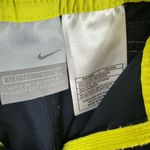 Nike Navy Blue Yellow Trim Elastic Waist Cropped High Rise Track Pants Size L Photo 5