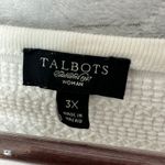 Talbots ‎ Woman Top V-Neck 3/4 Sleeve Cotton Knit Embroidered Trim White 3X Photo 2