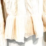 Draper James ‎ RSVP™ Cable Knit Ruffled Sweater Women's Small Cream Preppy Casual Photo 5