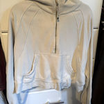 Lululemon  scuba cropped pullover hoodie in bone with gold details size XL/XXL Photo 0