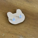 New Easter Egg Colorful Wood Stud Earrings Blue Yellow Purple Photo 4