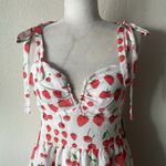 Crystal Doll Cherry and Strawberries Smock Tier Tie Shoulder Midi Dress Photo 1