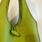 Isabella Fiore  Lime Green Genuine Leather Large Loop Closure Shoulder Bag Photo 1