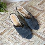 Sam Edelman  | women blue suede open toe wedged heels Photo 0