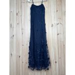 Lulus NWT  Abundant Charm Navy Blue 3D Floral Applique Maxi Dress Cocktail Size S Photo 1
