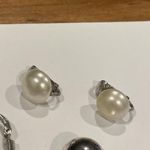 Monet Lot Of 3 Silver Tone Clip On Earrings All Signed - , Sarah Cov, Avon Photo 1