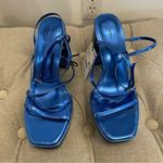 Bershka NWT Metallic heeled platform sandals sz 6.5 Photo 4