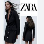 ZARA NWOT  JACKET DRESS WITH PEARL BUTTONS BLOGGERS FAV BLACK SMALL Photo 1