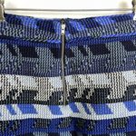Maje Jakarto Jaquard Mini Skirt 38 Womens Blue Geometric Heavy Knit Zip Boho Photo 5