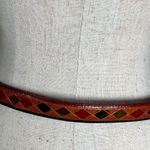 Vintage Statement Belt Womens Small/Medium Diamond Native Southwest Leather Photo 5