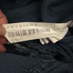 En Saison Puff Sleeve Belted Denim Wide Leg Jumpsuit Medium Blue Photo 11