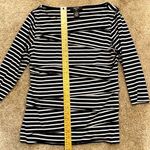 Verve Ami || Black and white striped layered look long sleeve top Photo 4