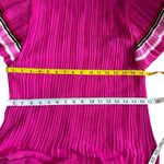 Maje Pink Pleated Dress with Striped Sleeves Photo 4