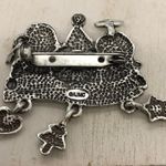 Christmas Brooch Snowman Santa Claus Angel Silver Photo 5