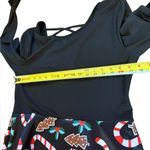 Christmas Candy Cane Midi Dress Fit and Flare across Cross Back Womens XL Black Photo 4