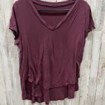 Latched Mama Burgundy Boyfriend Breastfeeding Nursing Tshirt VNeck Small *PLAY* Purple Photo 0