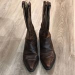 Ariat  Snip Toe Brown Leather Cowgirl Boots Scallop Photo 3