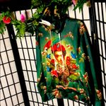 Halloween Retro Floral Skull Printed oversized hoodie O/S Green Size undefined Photo 3